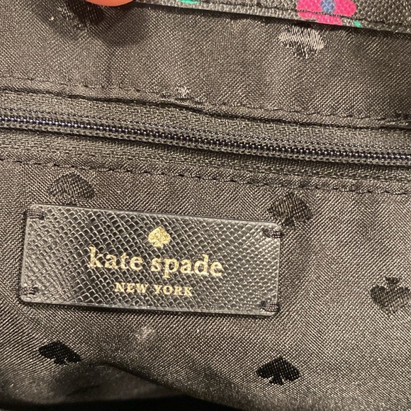 Kate Spade New York Staci Ditsy Buds Saffiano Leather Laptop Tote Floral / Black - Picture 6 of 13